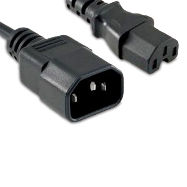 Enet Enet C14 To C15 3Ft Black Power Extension Cord 14 Awg 15A Nema C14C15-3F-ENC